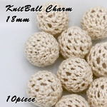 【送料無料】040　 ニットボールチャーム ＊18mm＊10コ