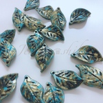 bronze leaf 🍃 20pcs ブロンズ リーフ ビーズ アクリル 青銅 アンティーク