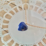 ハートのラピスラズリの一粒ネックレス