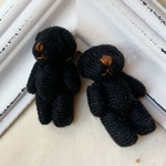 198▪️黒くまのぬいぐるみチャーム2個セット〜▪️ブラック くま チャーム ぬいぐるみ ルルベちゃんパーツ等に 