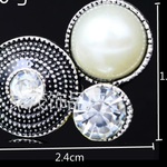 ６個　貼り付け　カボション　パールビジュー　ゴールド　シルバー　パーツ　素材　材料　金具　メタルパーツ　ピアス　イヤリング　リボンセンターパーツ　アクセサリー
