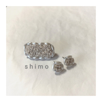 米つぶパールのブローチ・ピアスset
