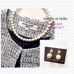 送料無料♪新春special set♡ｺｯﾄﾝﾊﾟｰﾙ*10㍉white【ﾈｯｸﾚｽ】&【ｲﾔﾘﾝｸﾞ】