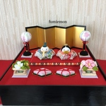  つまみ細工（あれんじつまみ）「箱びな・小さな親王飾り」ぼんぼり・お花・菱餅飾り