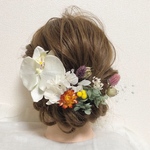 a17 髪飾り ヘッドパーツ  ドライフラワープリザーブドフラワー 結婚式 成人式 卒業式 和装