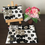 ★お買い得2点セット★ モノクロ 大小フラットポーチ No.2