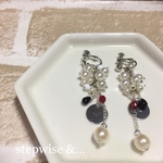 小さい粒のシルバーイヤリング〜満月