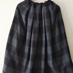 黒×グレーブロックチェック☆綿起毛☆タックスカート