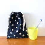 なわとびサイズの巾着袋/star:navy