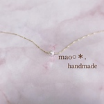 極細チェーン スワロフスキーパール ネックレス