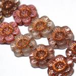 10個 チェコビーズ フラワー＜14mm/ピンクセット＞