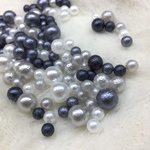 300粒以上！穴なし☆コットンパール風樹脂パール☆モノトーンミックス☆6.8.10mm☆