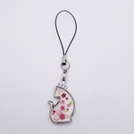 レジンストラップ 王冠ネコ 桜