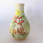 内藤加奈子　２匹の猫の花器