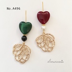 No.A496 上品に揺れる❁⃘ ハート×フラワーピアス / イヤリング