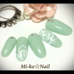 レースネイル♡ミントグリーン