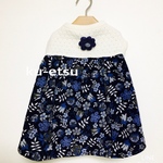 再販 秋冬コーディロイリバティ  ワンピース（ブルー）