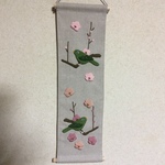ちりめん細工:うぐいすのタペストリー