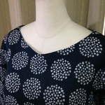 ★ふんわりWガーゼ★あじさい花柄★ボートネックブラウス★size レディース L
