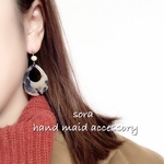 しずくヒョウ柄ピアス/イヤリング