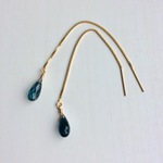 贅沢仕様＊ロンドンブルートパーズ `の大粒11×4.5mm＊    11月　誕生石　アメリカンピアス　