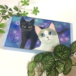 手描き●黒猫の木箱●猫●黒猫●アニマル●小物入れ●ペンケース●筆入れ●原画●イラスト●アート●絵●絵画