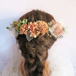 #16 Wedding  hair ornament~クラシカルピンクヘアオーナメント~❁ホワイトチュール10本プレゼント❁<15P>ウェディング・成人式・パーティー・二次会