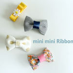 【Kids＆baby】バラエティ４点セット☆mini miniリボンのベビーヘアクリップ（滑り止め付）