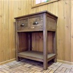 【新春特価 限定一台】ハンドメイド家具 キッチンワゴン ショート キッチンラック 作業台 キッチン収納 木製 無垢 ウォールナット ブラウン 幅64㎝ 【送料無料】