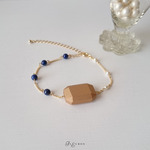 ブレスレット　Wood×lapis lazuli 
