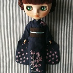 （再販）ブライス服★桜の手刺繍入り着物★お正月