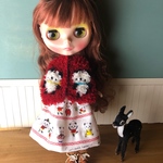 ★赤ファーニット チャイニーズパンダちゃん★くま太郎 ブライス