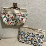 再販・色鮮やかなお花柄バックインバック。