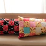 【kum...様オーダー品】 * ラプセニ *　たっぷり綿入り♪　四角つなぎのぷっくり大判クッション　73cm×40cm　２個セット