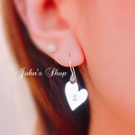 イニシャル刻印♪ハートプレートフックピアス1ペア＊silver