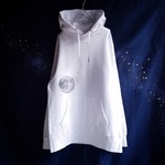 手描き　白夜の月パーカー　men's