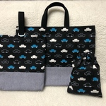 sale★ 入学・入園 3点セット  シンプル車(ブラック)