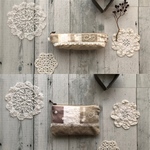 ＊ Oさまご依頼品 ＊大人可愛い ♡ 刺繍とふんわりレースの リネンポーチ 2点 set ＊
