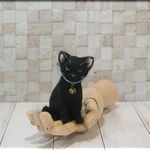 羊毛フェルト　猫　小さな黒猫さん　ねこ　ネコ　手のひらサイズ