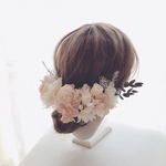 【再販×3】結婚式・卒業式＊アンティークホワイトの髪飾り①