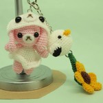 【受注生産】白くまのきぐるみ☆あみぐるみ　ストラップ