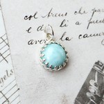 silver925 ラリマー クラウンベゼル ネックレスチャーム(8mm)