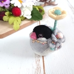 飾れる小鳥～お花桜文鳥～(黄色)