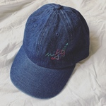 Sketch cap△デニム刺繍キャップ