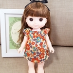 メルちゃんサイズのお洋服【ベッツィ赤テラコッタ】Bonpoint起用リバティ