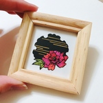 【初売り】切り絵ミニ原画 牡丹