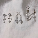 シルバー×パール×クリア   ピアス／イヤリング