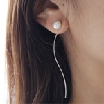 2way ロングバー マグネットピアス C（ホールがなくても ピアスに見える）シルバー