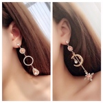 ラストno1864パールビジューアシメトリーピアス