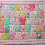 hana*ハンドメイド★パッチワークのミニマット★ピンク♪レトロアニマル